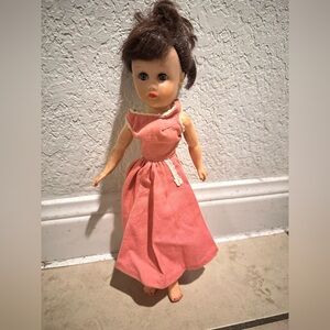 Vintage Barbie Doll in Pink Dress with Brown Hair